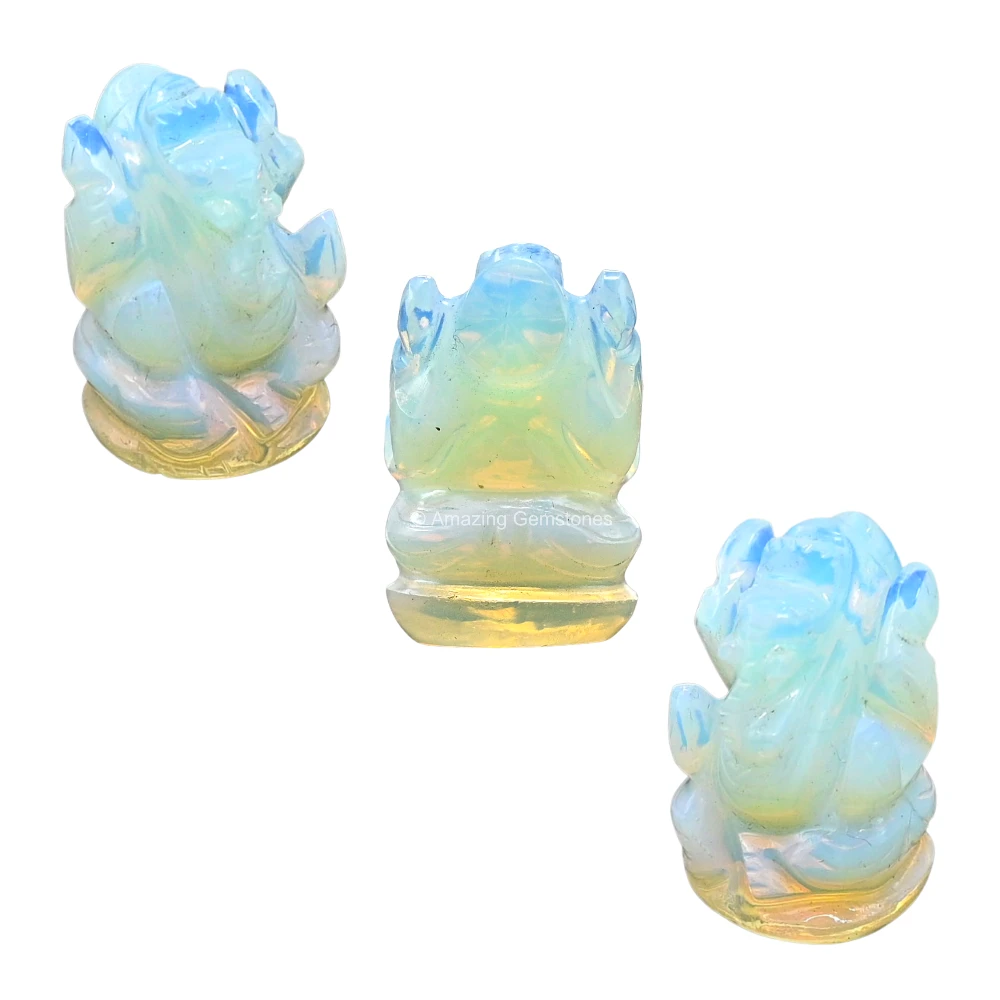 Opalite Ganesha Crystal Idol