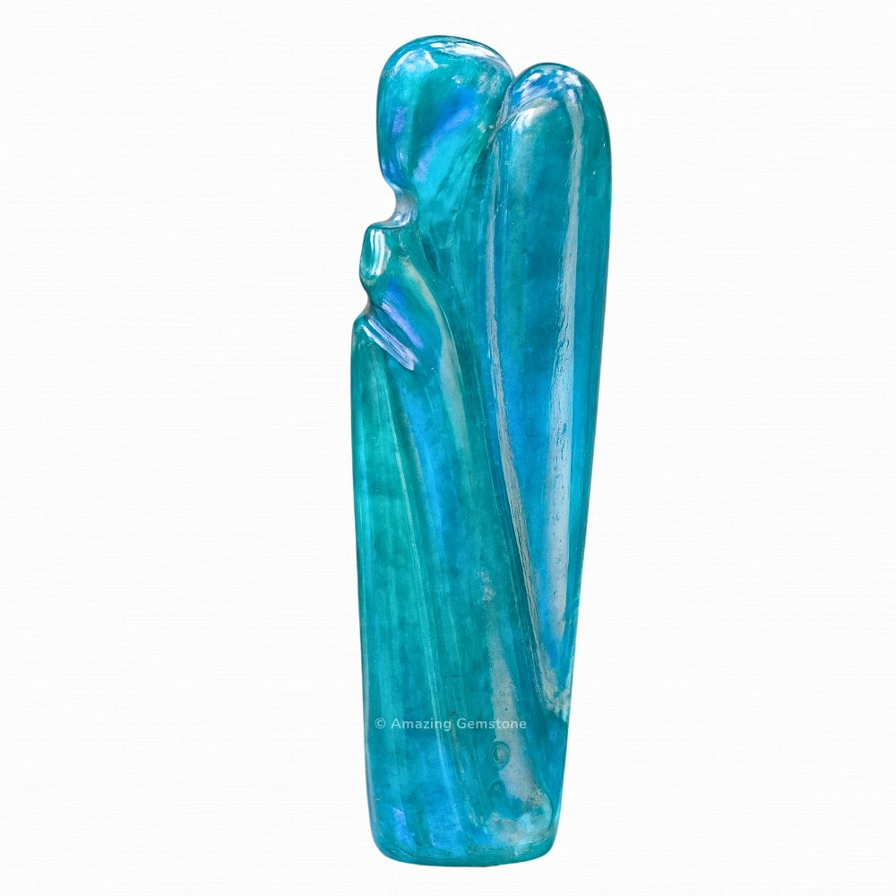 Aqua Aura Quartz Angel Figurine (2 Inch)