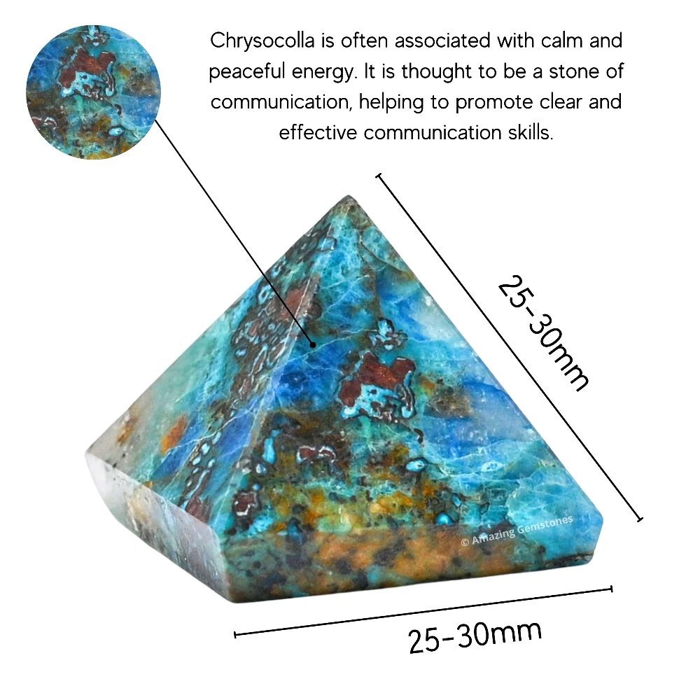 Chrysocolla Pyramid (1 Inch)