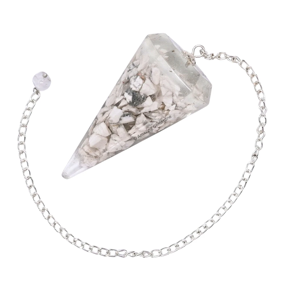 Howlite Orgone Pendulum
