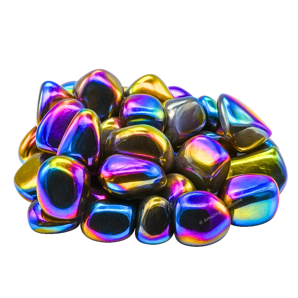 Tumbled Titanium Aura Quartz Crystals (1000+ Carats)