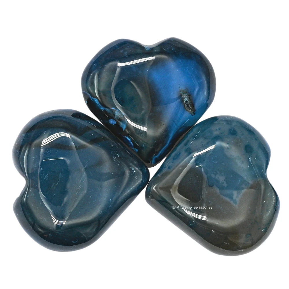 Blue Onyx Agate Heart