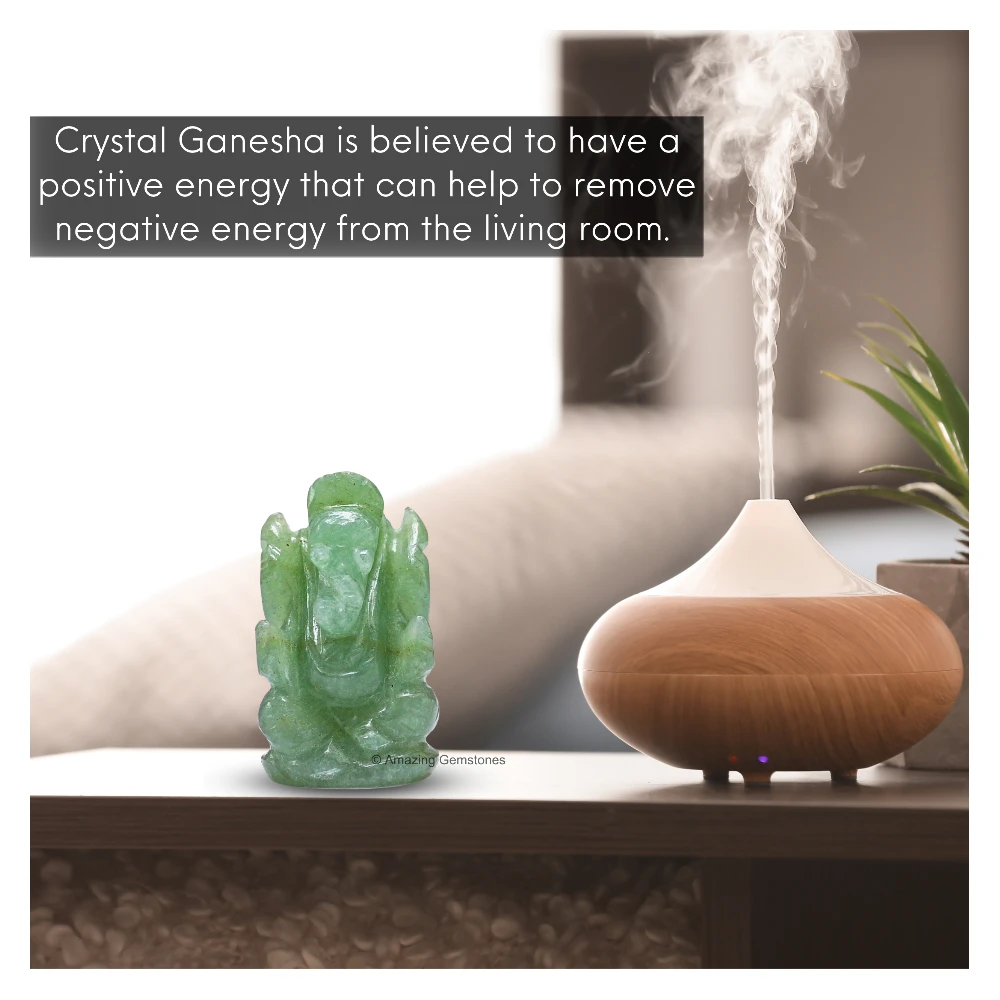 Green Aventurine Ganesha Crystal Idol