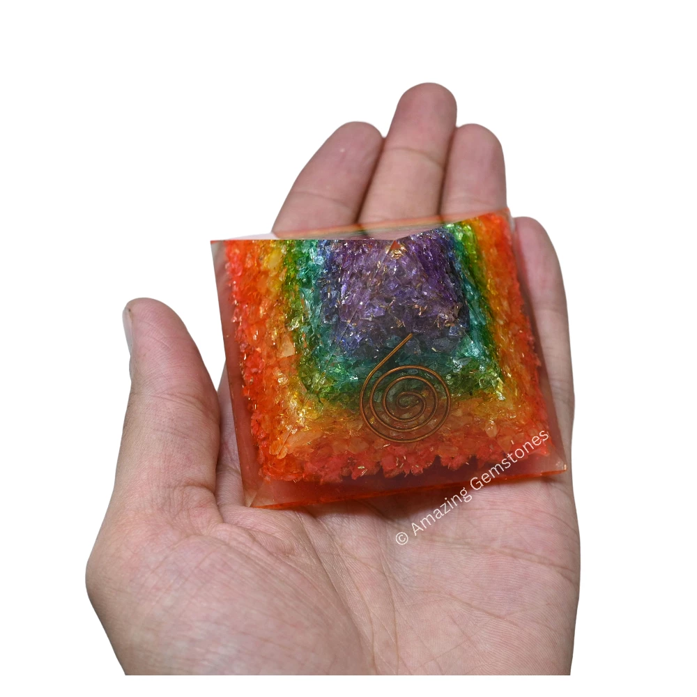 Chakra Onyx Orgone Pyramid
