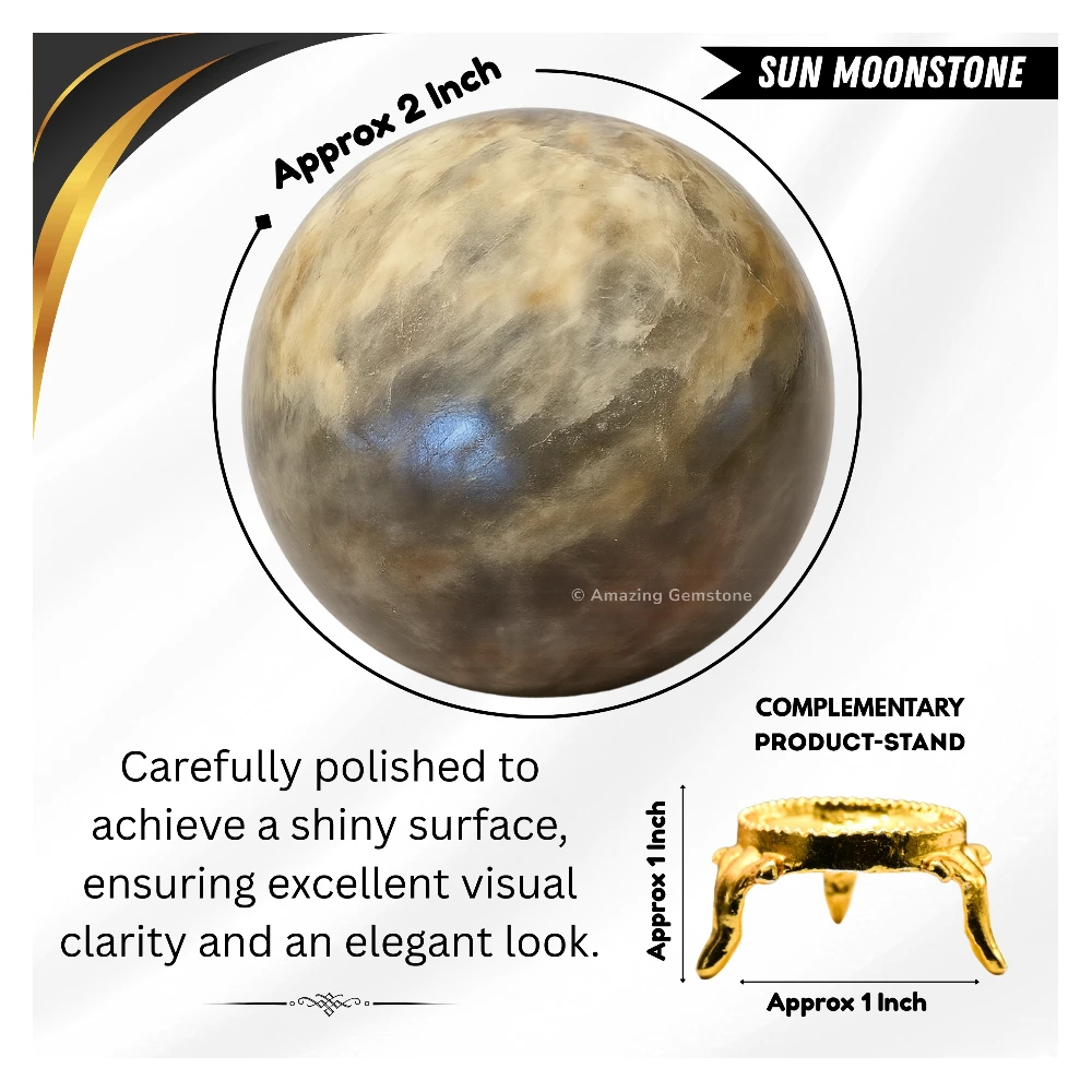 Sun Moonstone Sphere (2 Inch)