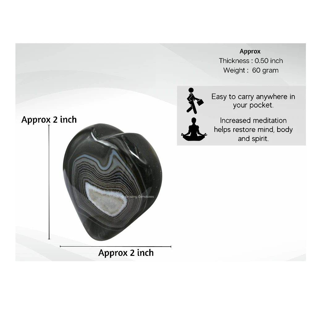 Black Onyx Agate Heart