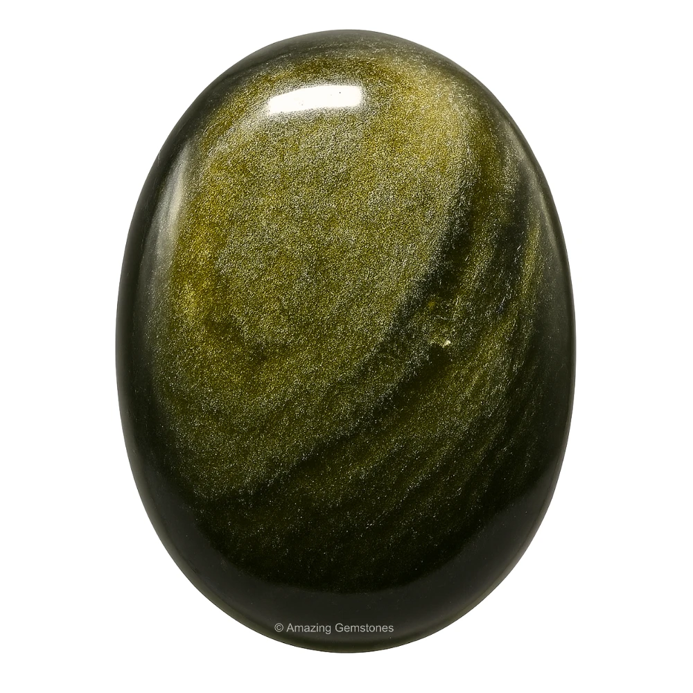 Golden Sheen Obsidian Palm Stone