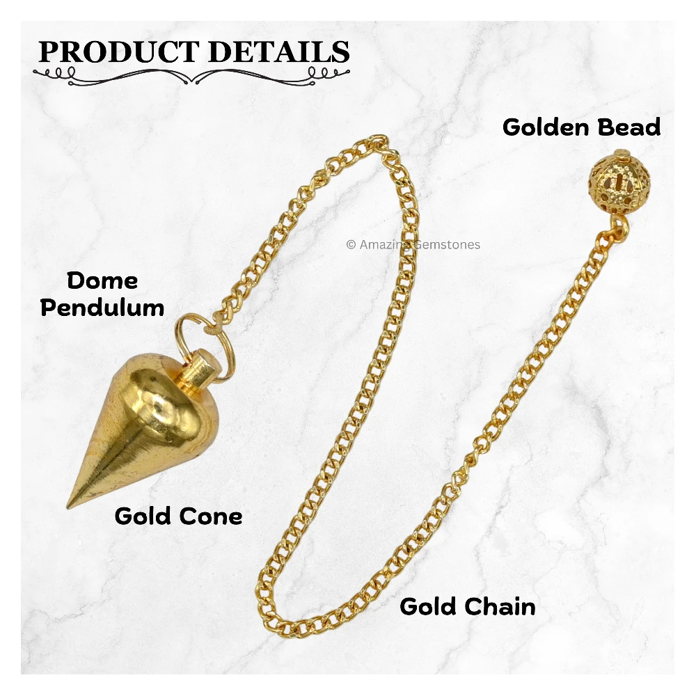 Copper Metal Pendulum - Gold Dome Cone (MP95)