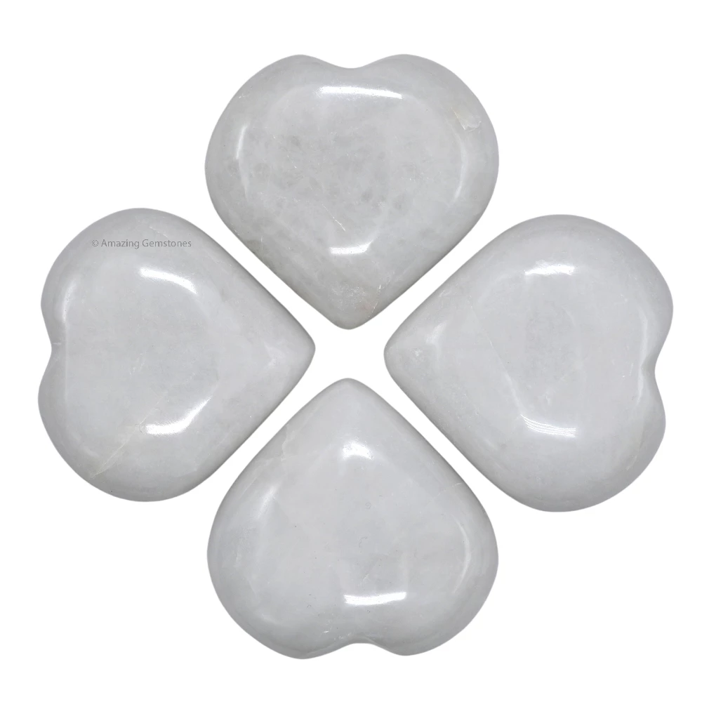 Snow White Quartz Heart