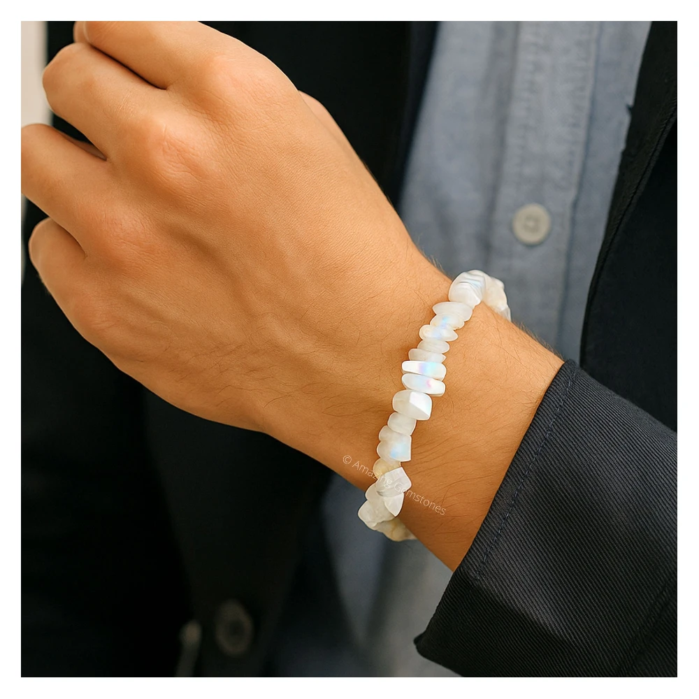 Rainbow Moonstone Chips Bracelet