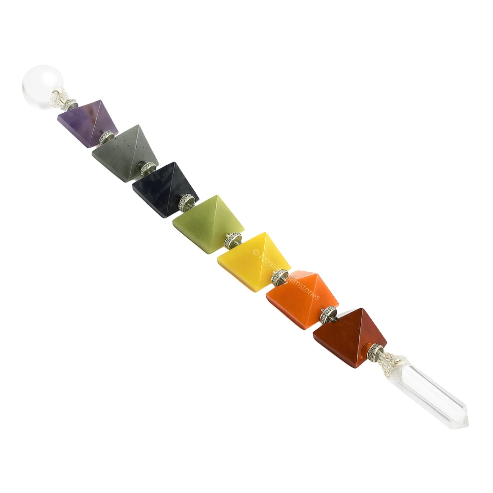 Chakra Pyramid Healing Crystal Wand (Horizontal)