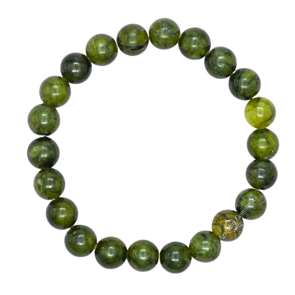 Nephrite Green Jade Bracelet (Strechable)