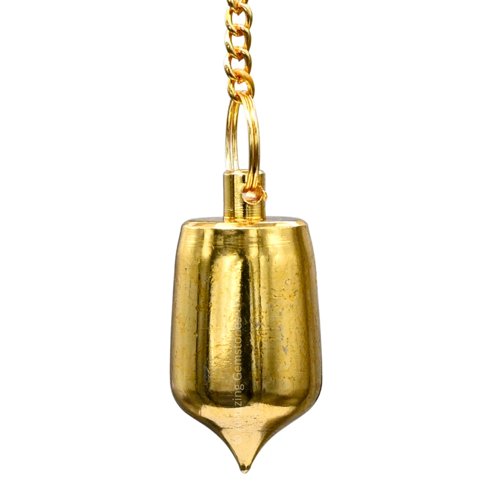 Copper Metal Pendulum - Gold Pointed Drum (MP93)