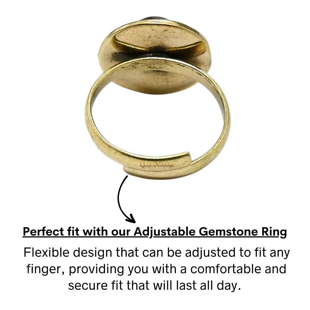 Lapis Lazuli Crystal Bead Ring (Gold)
