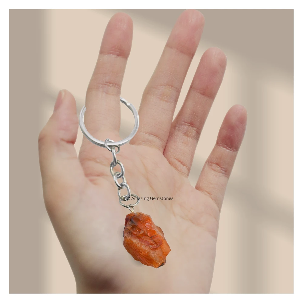 Carnelian Keychain Keys Holder (Raw)