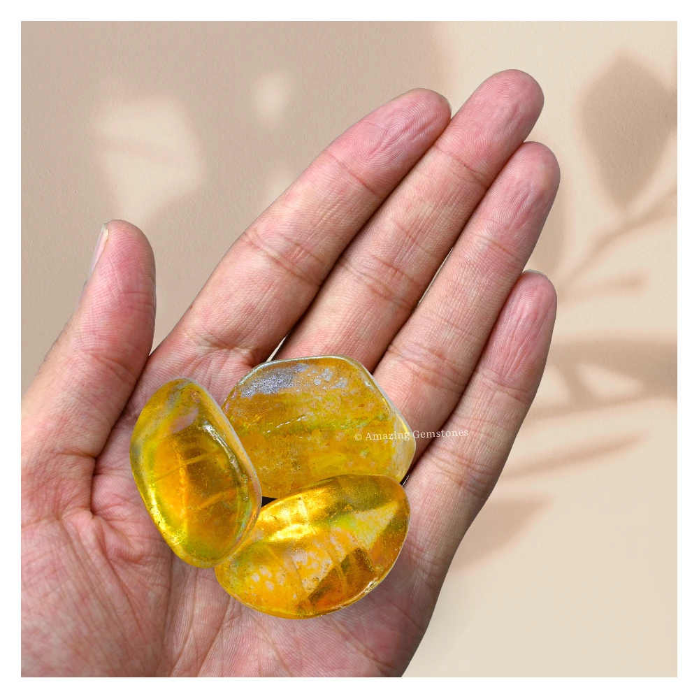 Tumbled Tangerine Aura Quartz Crystals (1000+ Carats)