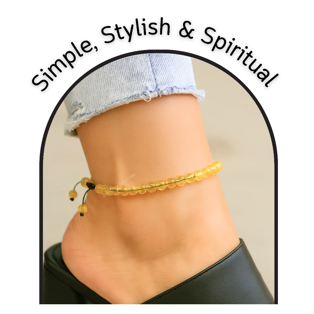 Citrine Anklet (Without Knot)