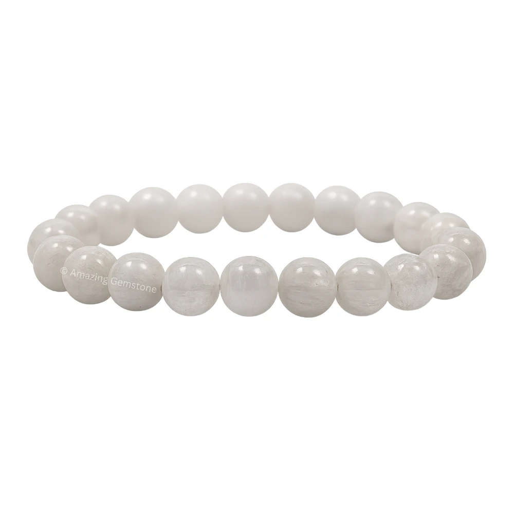 White Moonstone Bracelet (Strechable)