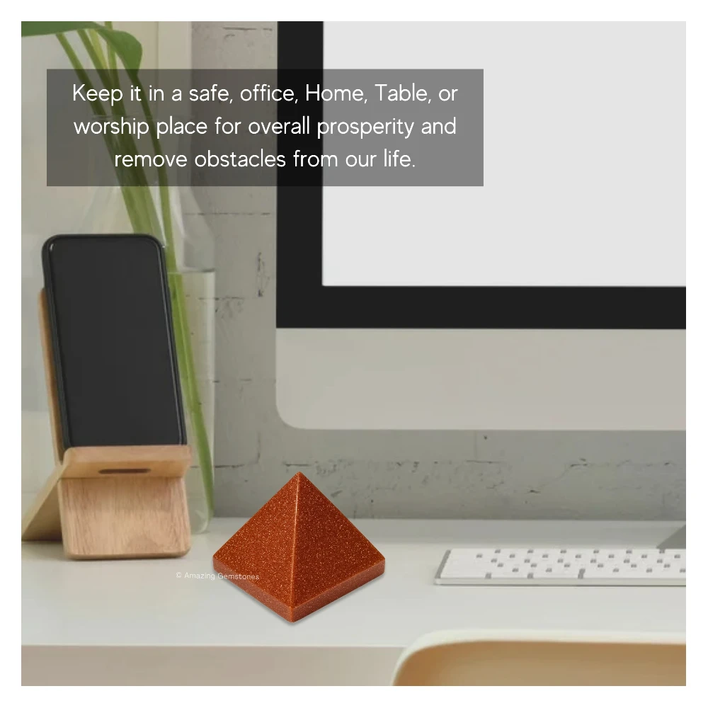 Red Goldstone Pyramid (1.5 Inch)