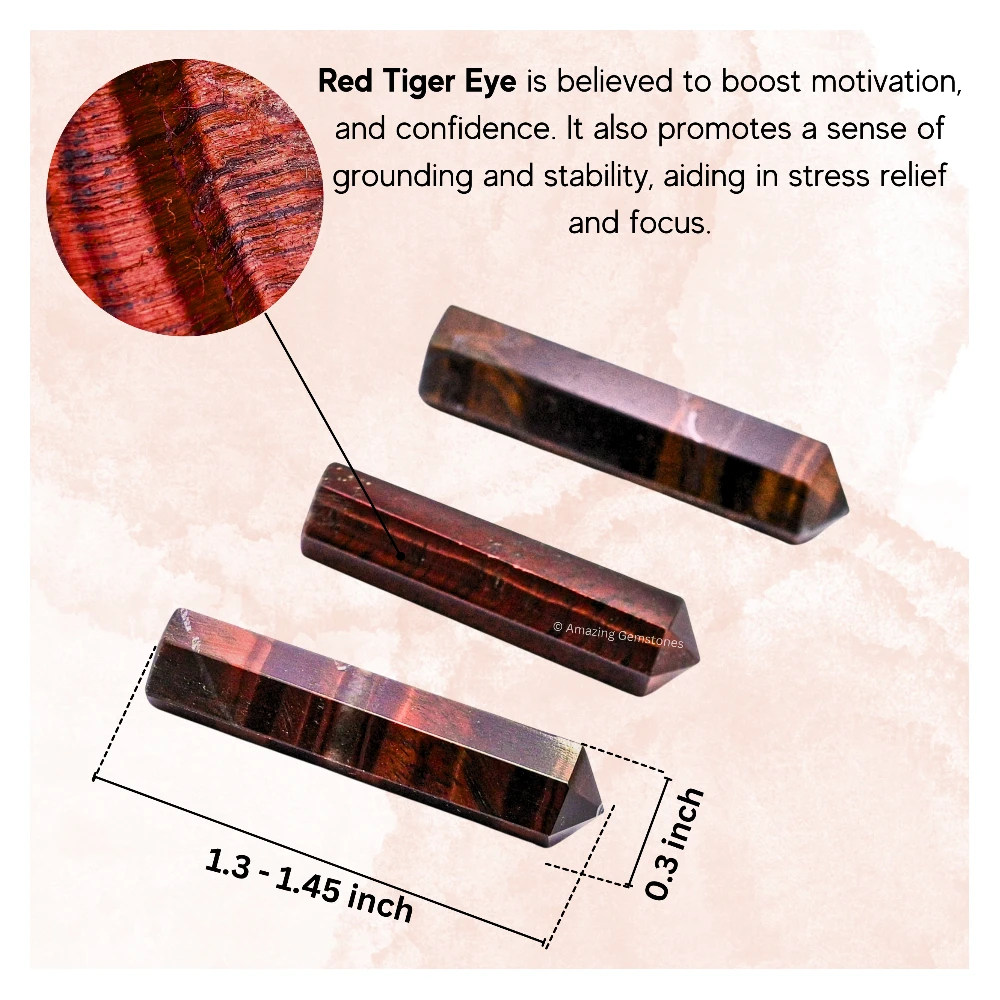 Red Tiger Eye Pencil Points (Set of 10)