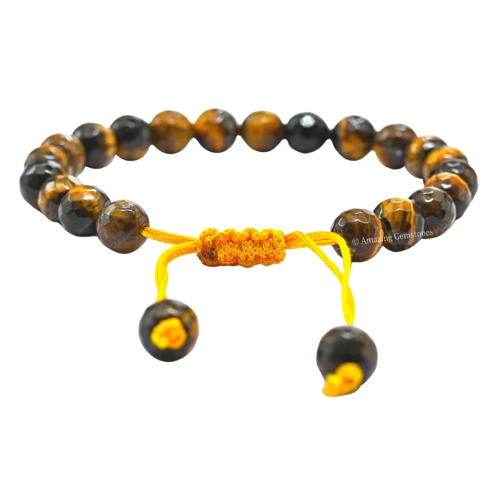 Tiger Eye Bracelet (Faceted) (Adjustable)