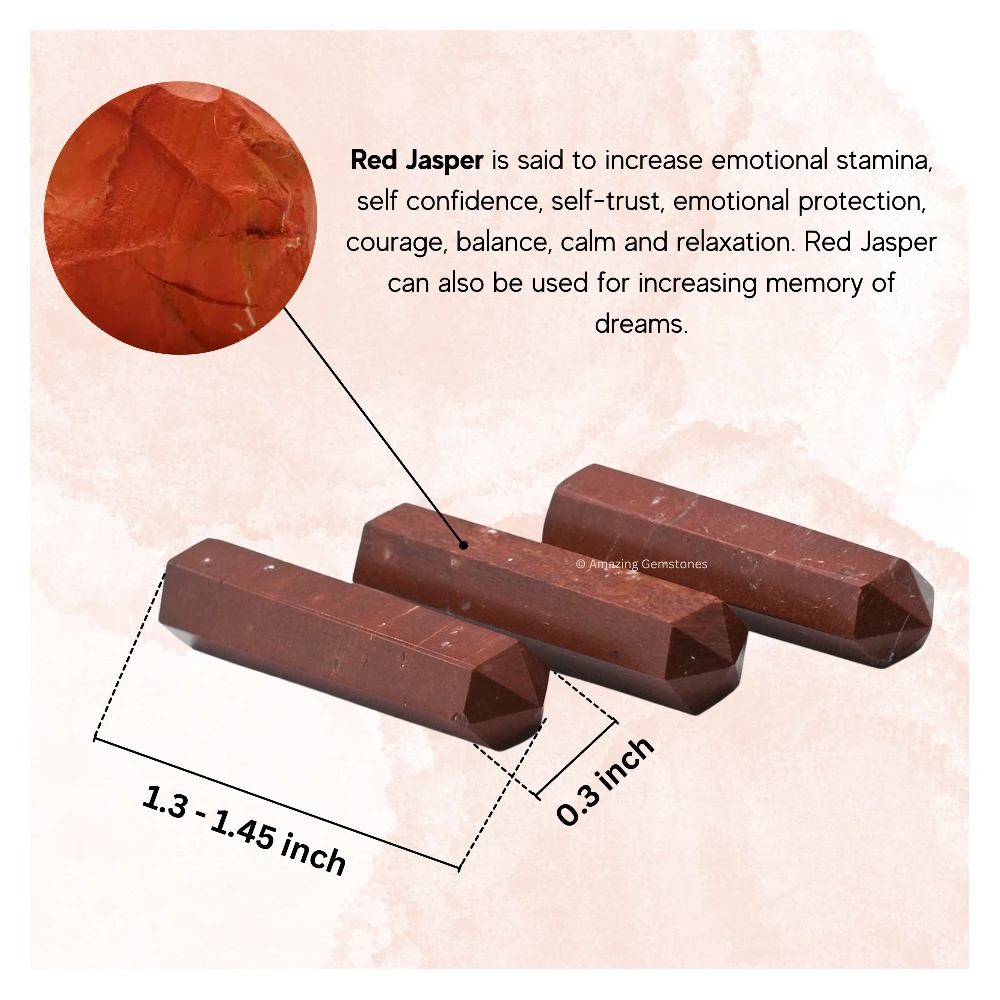 Red Jasper Pencil Points (Set of 50)