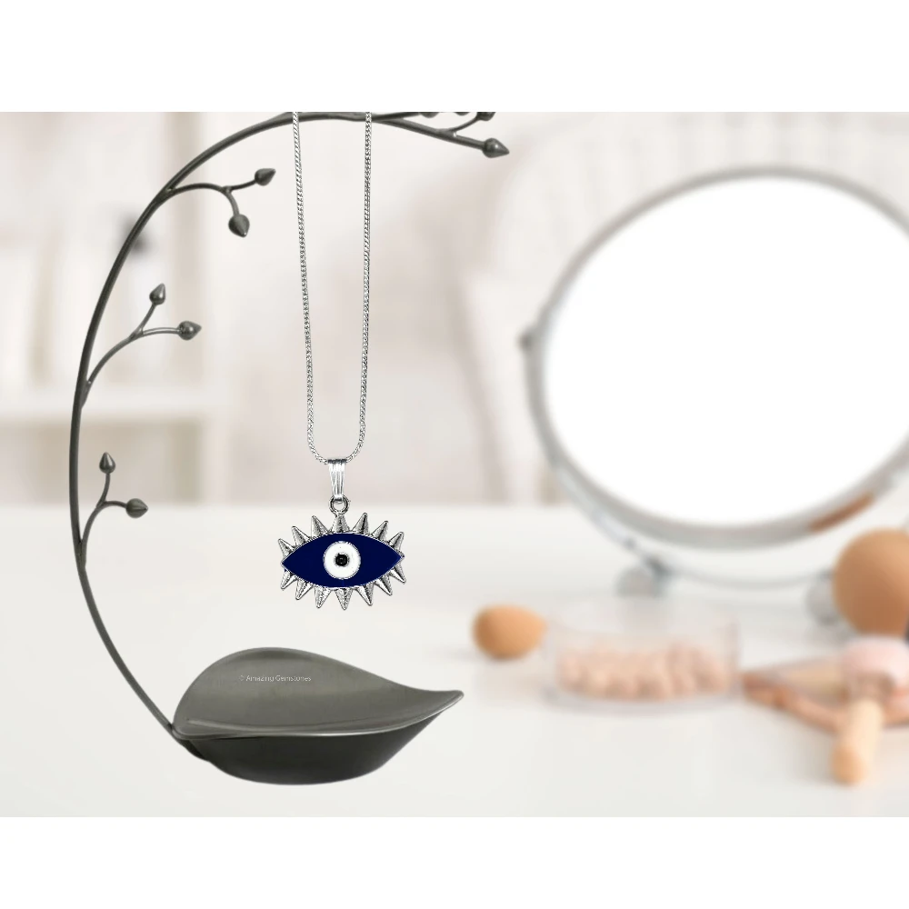 Blue Evil Eye Pendant - Exclusive (Silver)