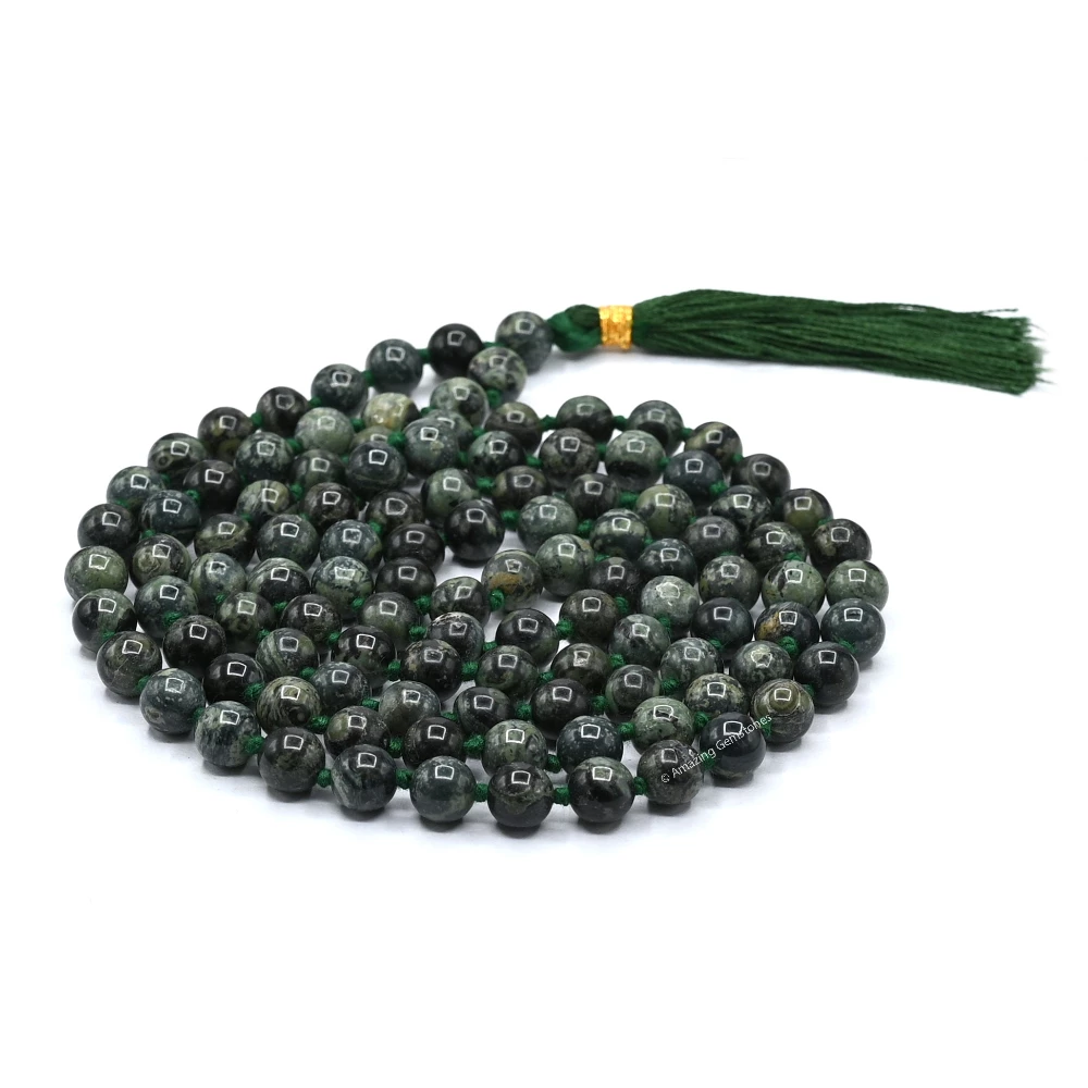 Kambaba Jasper Mala (Hand Knotted)