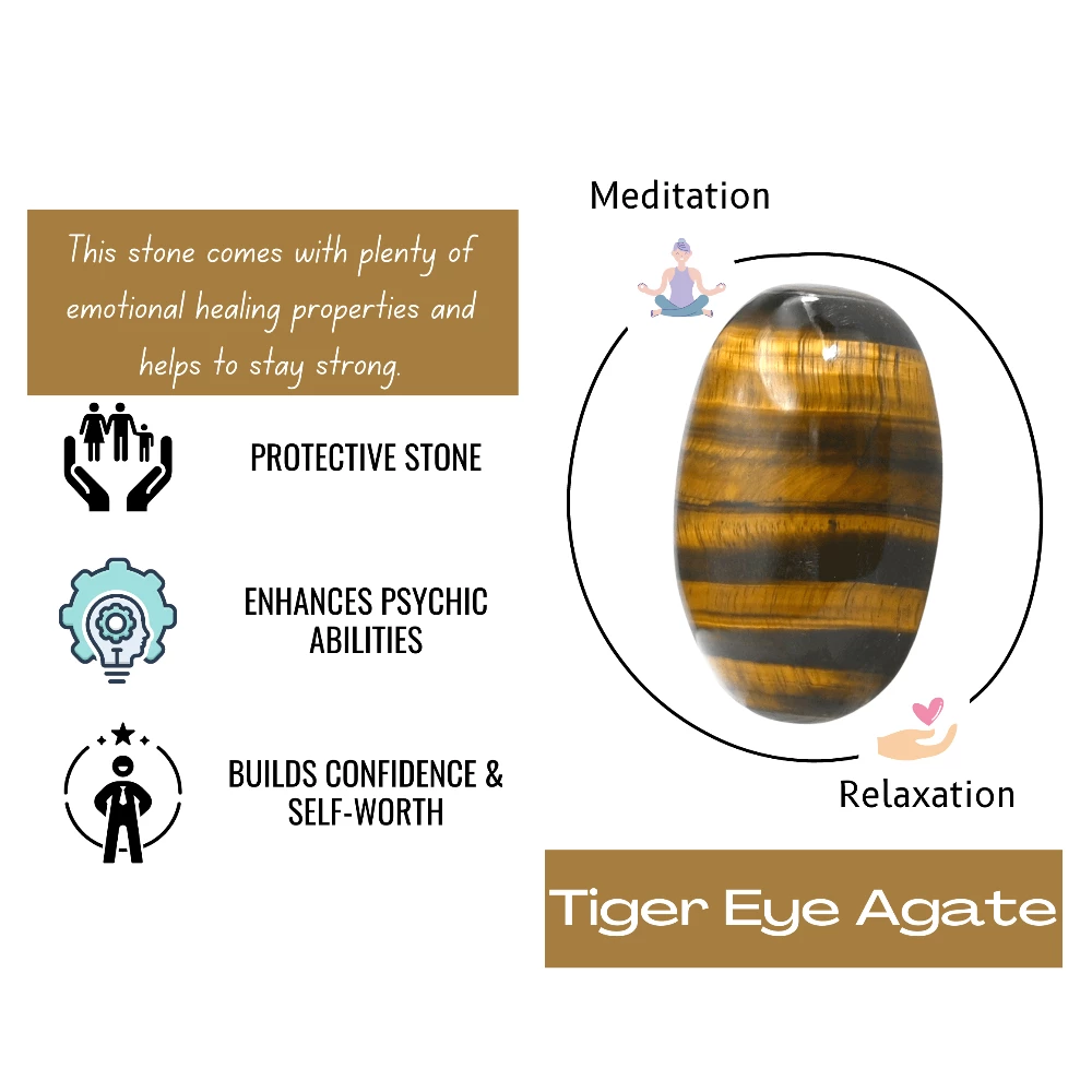 Tiger Eye Palm Stone