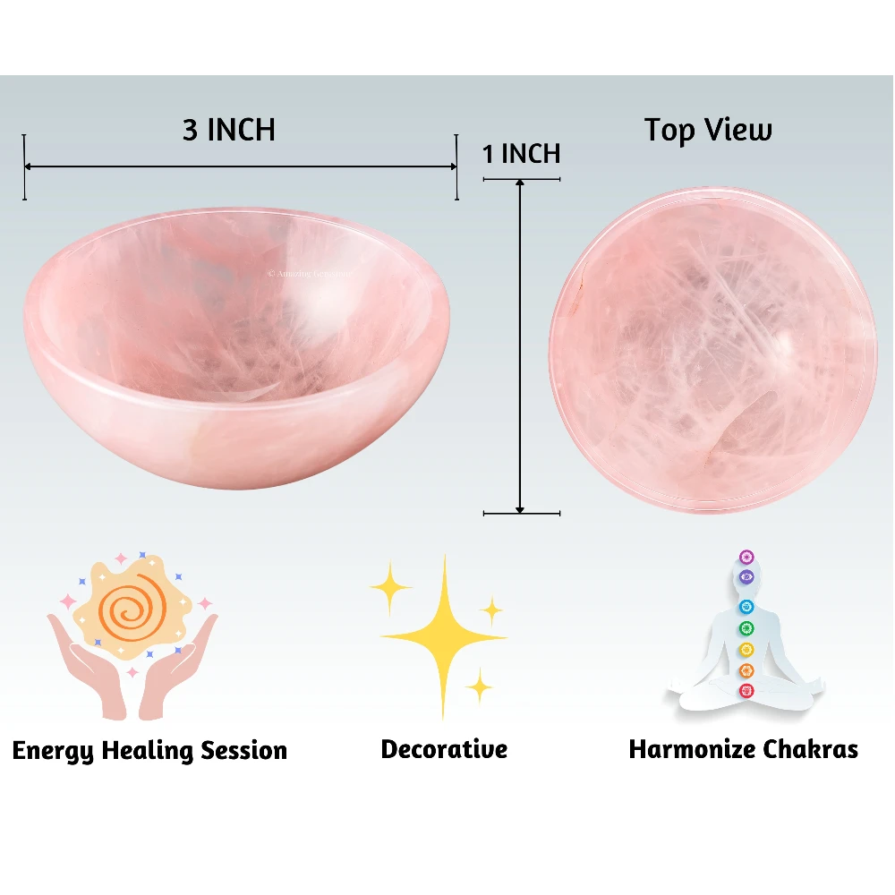 Rose Quartz Crystal Bowl - 3 Inch