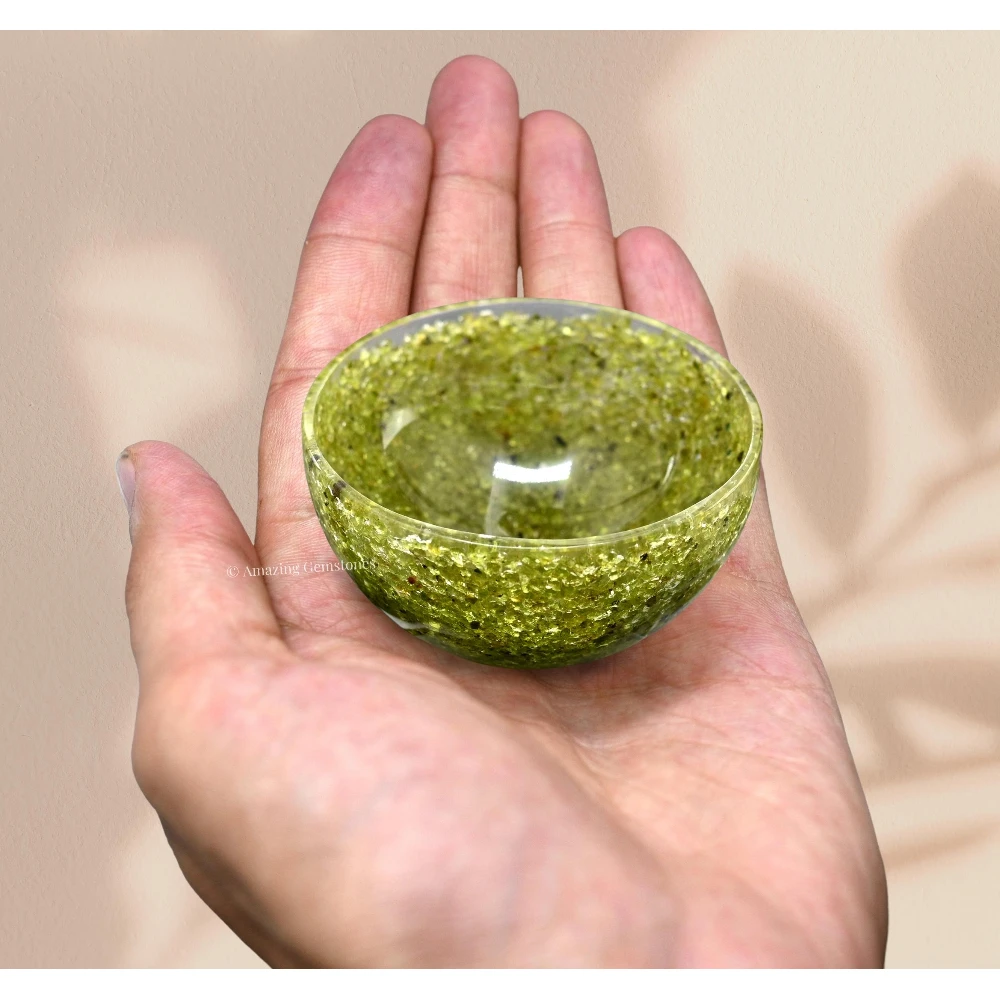 Peridot Crystal Orgone Bowl (2 Inch)