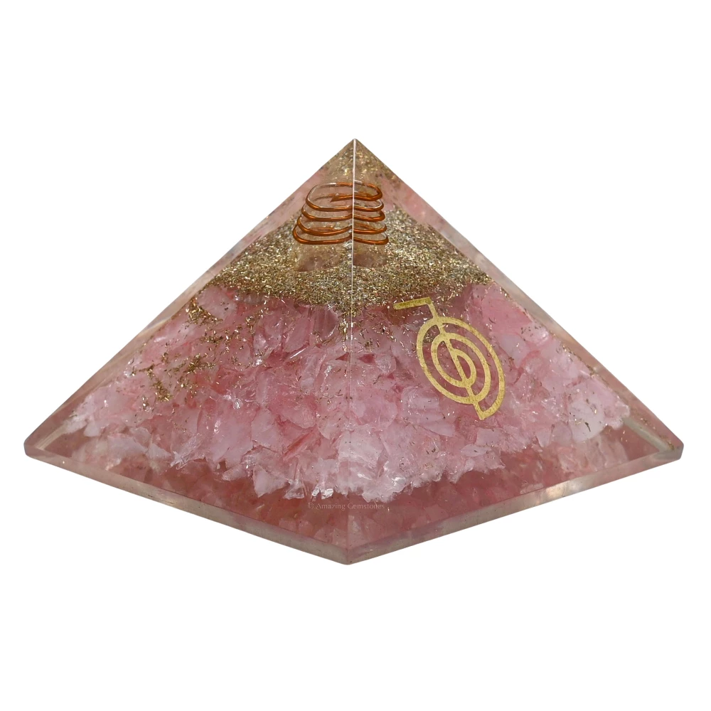 Rose Quartz Orgone Pyramid - Reiki