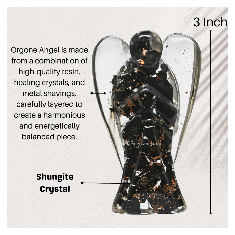 Shungite Orgone Angel Figurine (3 Inch)