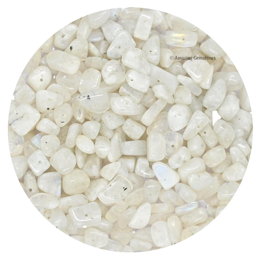 Rainbow Moonstone Chips - Pre Drilled