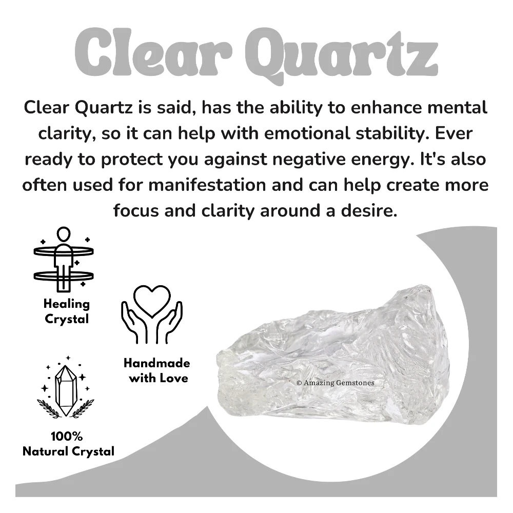 Clear Quartz Raw Crystals (Premium Grade) (5 Pieces)