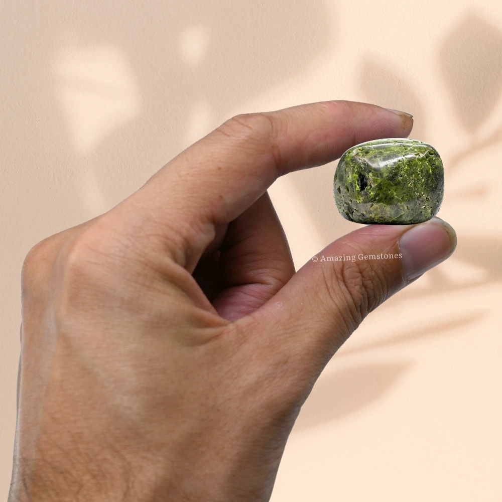 Tumbled Green Tourmaline with Matrix Stone Crystals (1 oz)