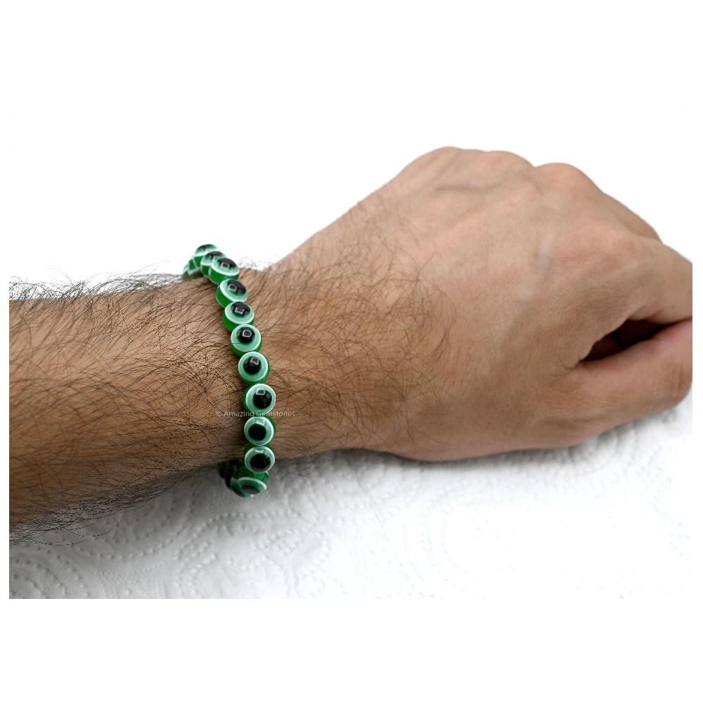 Green (Dark) Evil Eye Bracelet