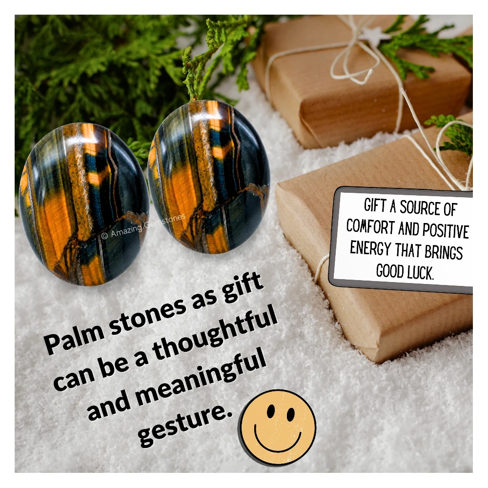 Multi Tiger Eye Palm Stone
