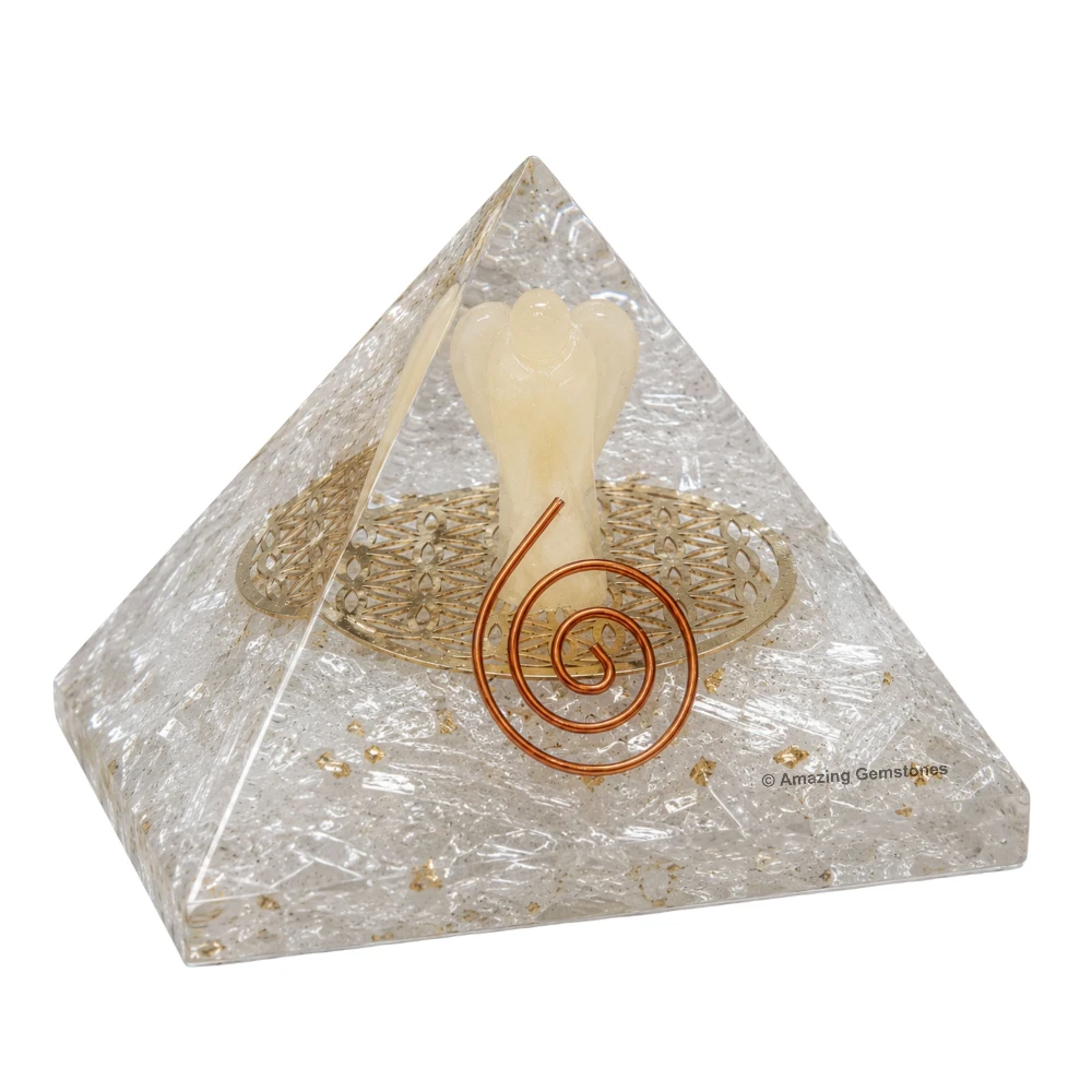 Selenite Orgone Pyramid - Angel Glow in Dark