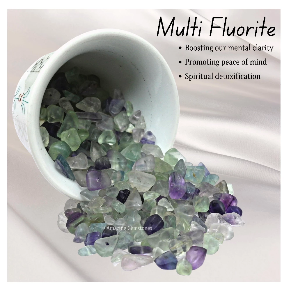 Multi Fluorite Chips - Pre Drilled