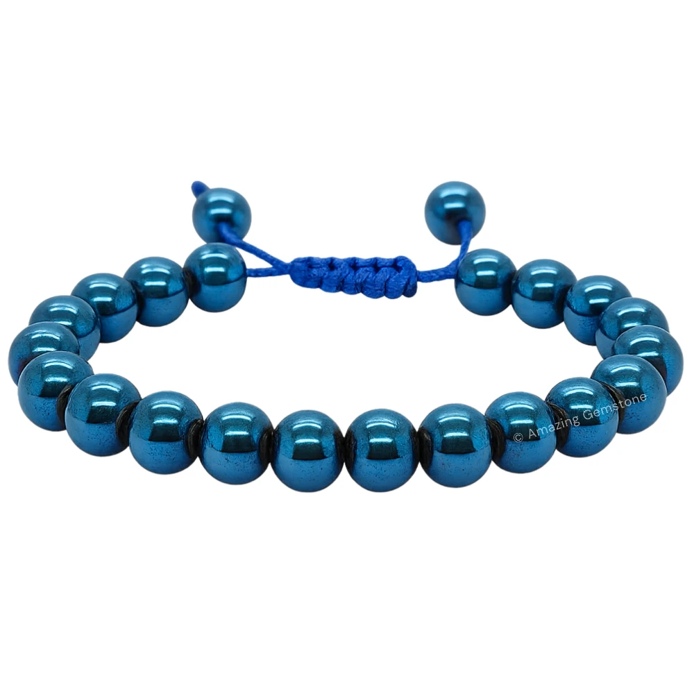 Blue Hematite  Bracelet (Adjustable)