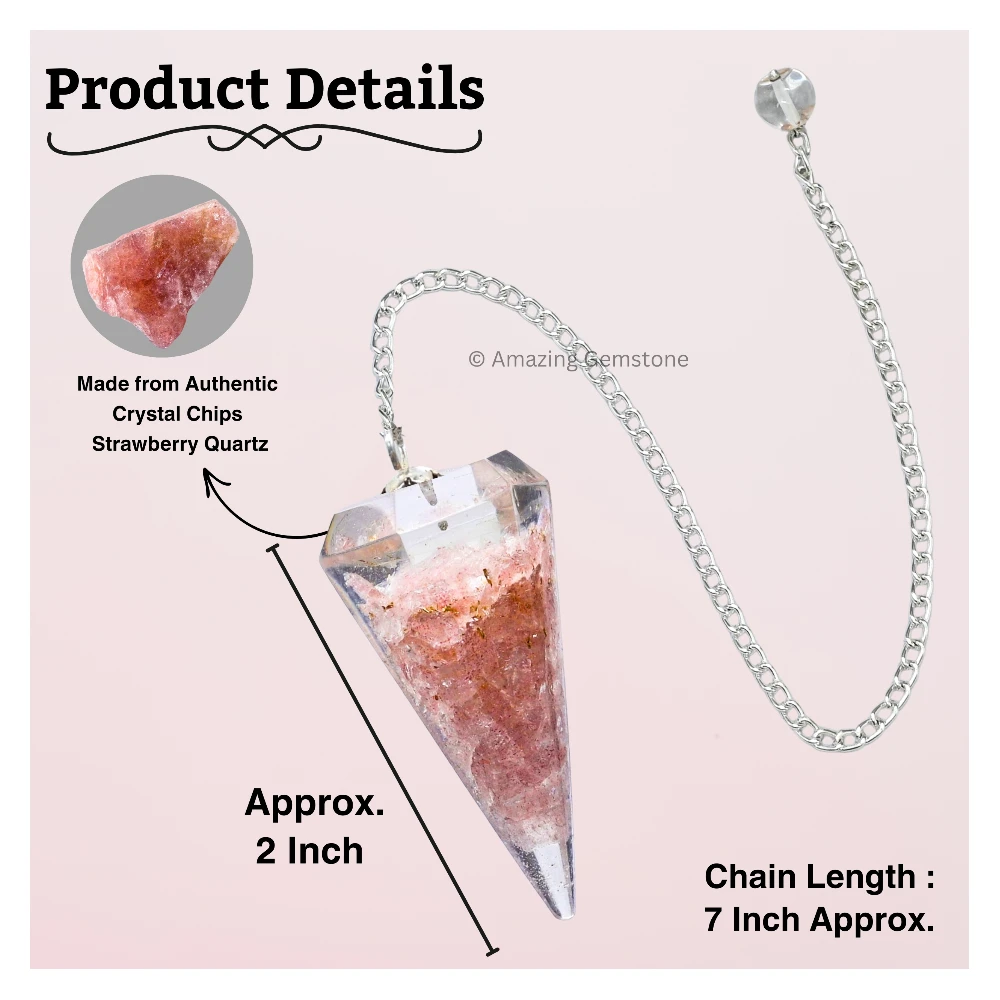 Strawberry Quartz Orgone Pendulum