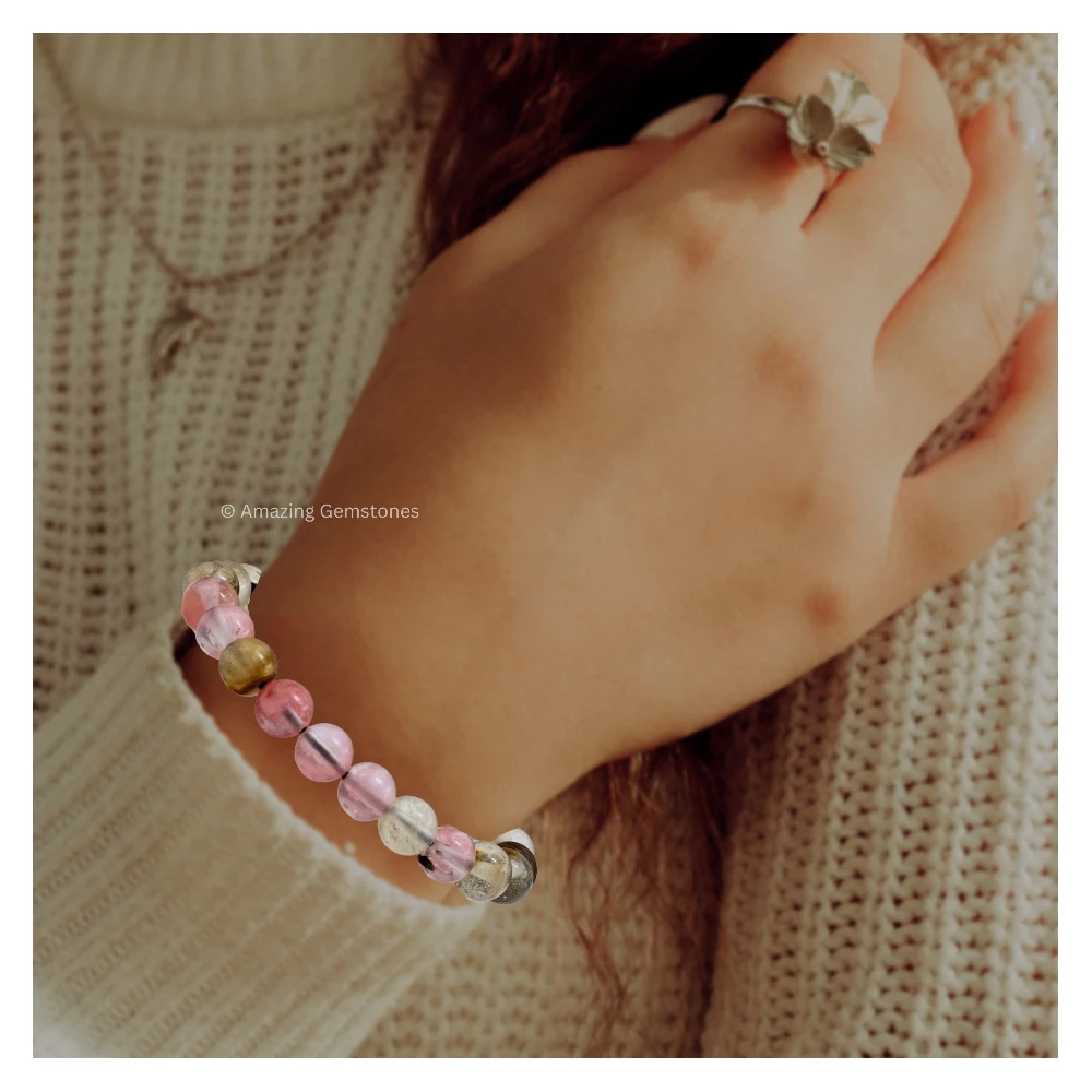 Multi Cherry Quartz Bracelet (Adjustable)