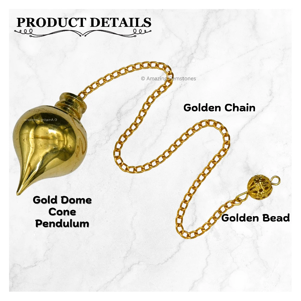 Metal Brass Pendulum - Gold Dome Cone with Point (MP108)
