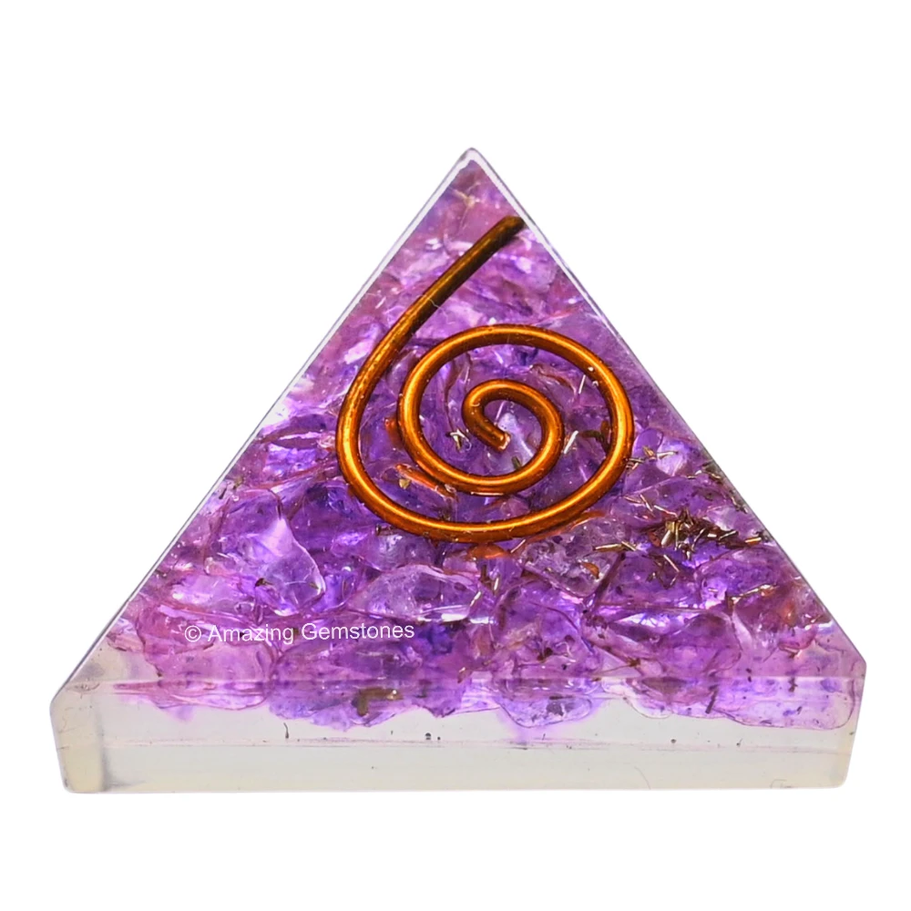 Amethyst Onyx Orgone Pyramid - Mini