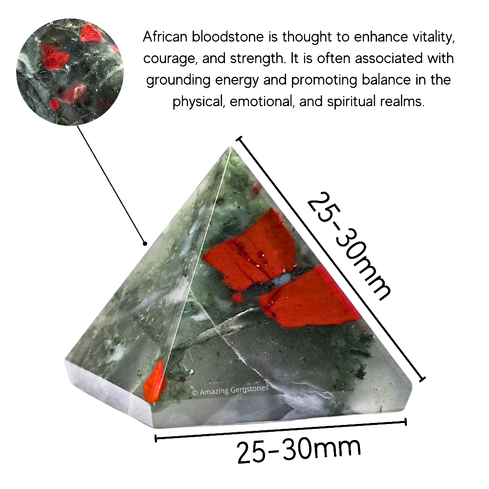 African Bloodstone Pyramid (1 Inch)