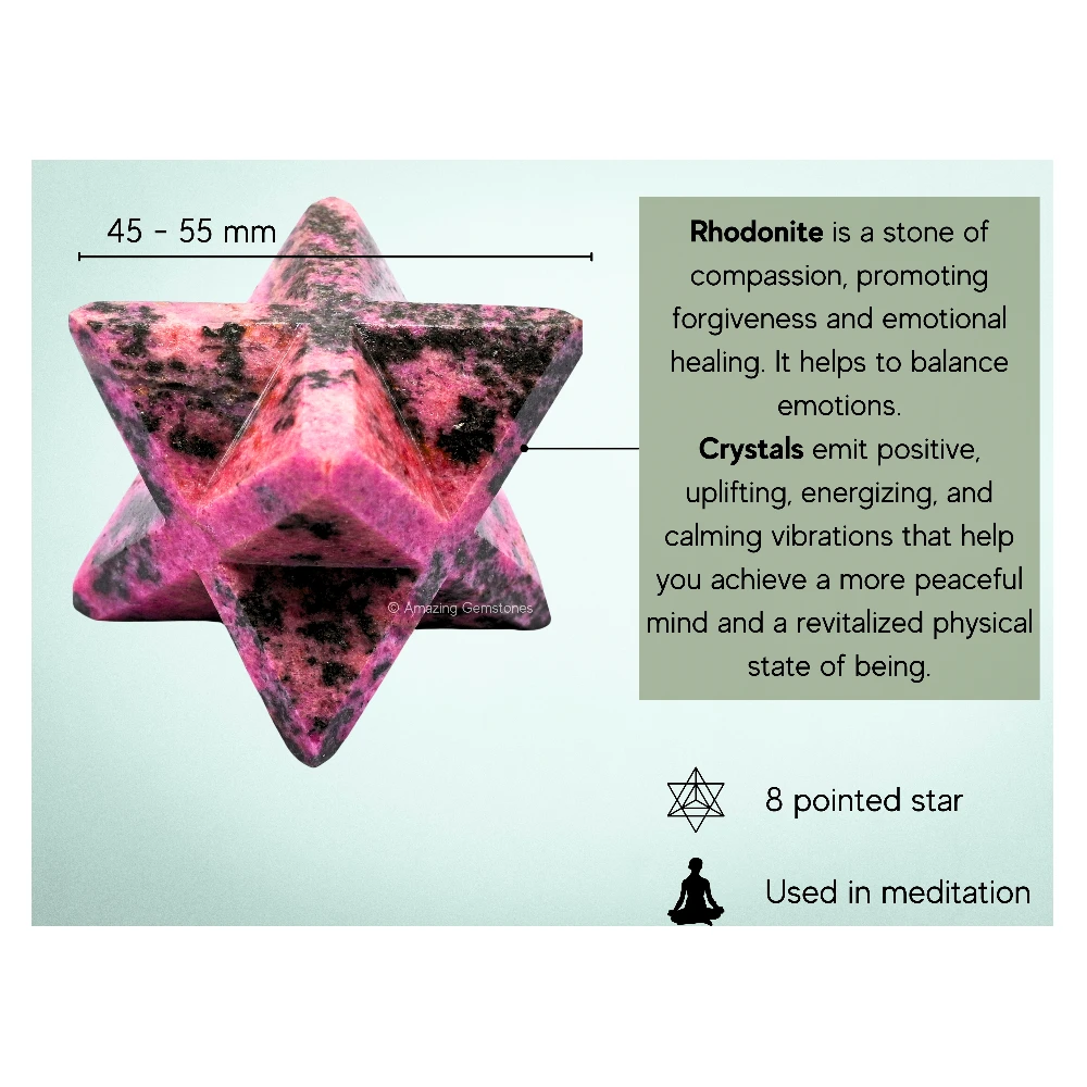 Rhodonite Merkaba (45-55mm)