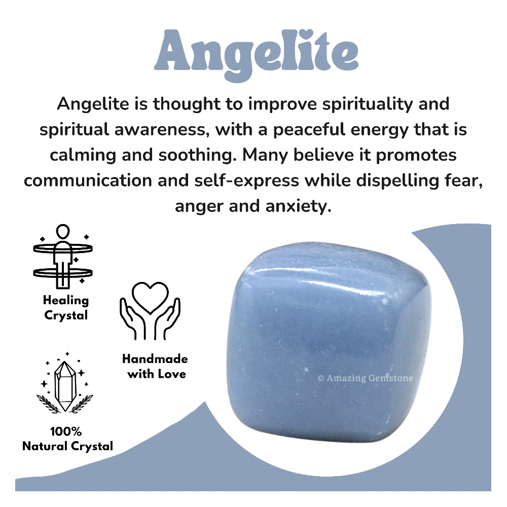 Tumbled Angelite Crystals Stones (1 oz)