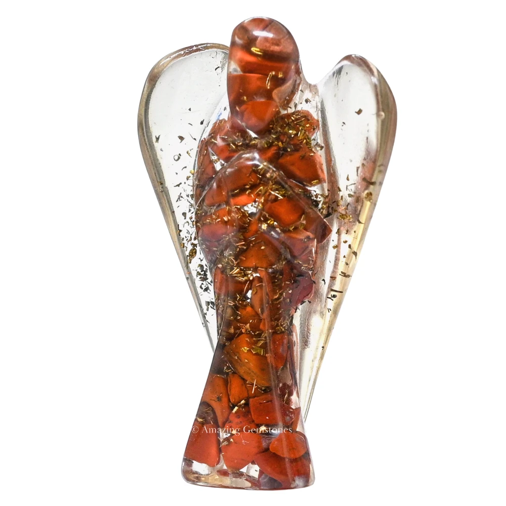 Red Jasper Orgone Angel Figurine (2 Inch)