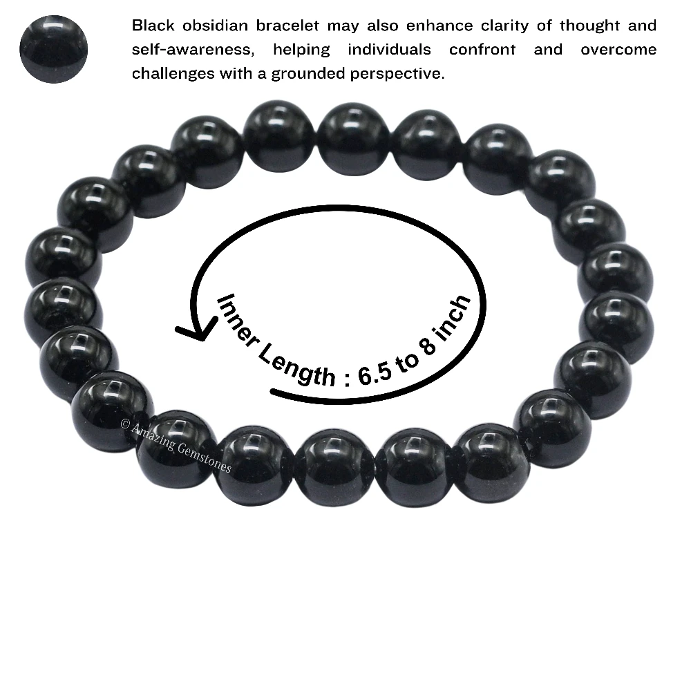 Black Obsidian Bracelet (Stretchable)